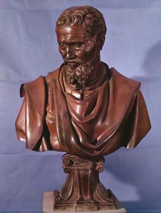 Byste av Michelangelo Buonarroti (1475-1564) (bronse)